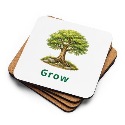 Grow (with word) — Cyber Sage Coaster — front view