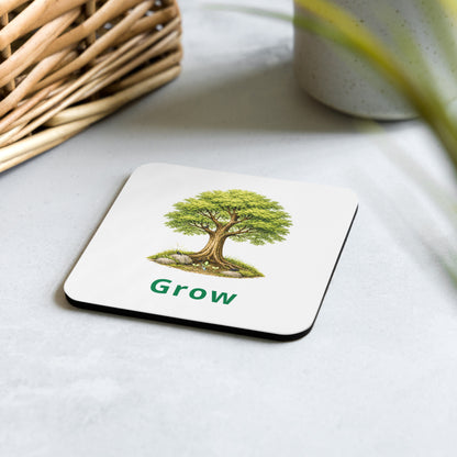 Grow (with word) — Cyber Sage Coaster — front view