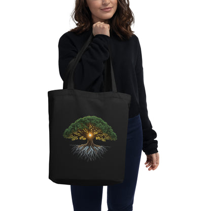 The Grove Tote — Eco Edition Tote Bag — eco tote bag black front view