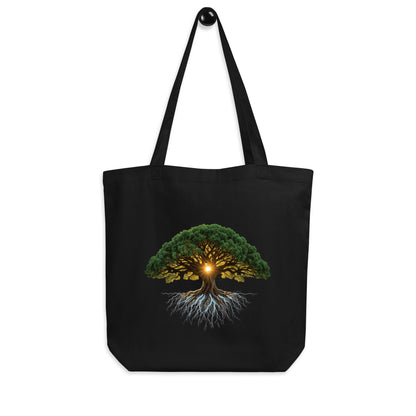 The Grove Tote — Eco Edition Tote Bag — eco tote bag black front view