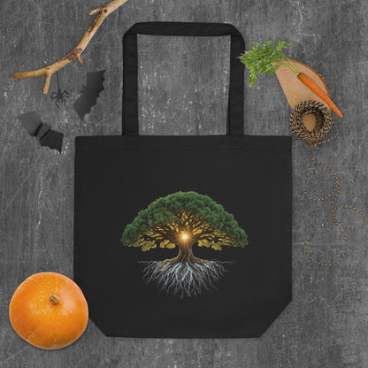 The Grove Tote — Eco Edition Tote Bag — eco tote bag black front view