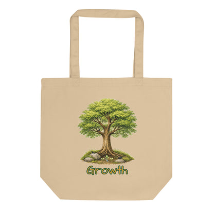 Growth — Eco Tote Bag | Cyber Sage Collection — eco tote bag oyster front view