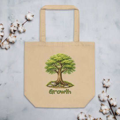 Growth — Eco Tote Bag | Cyber Sage Collection — eco tote bag oyster front view