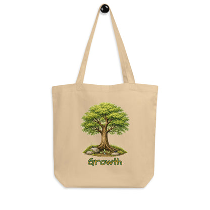 Growth — Eco Tote Bag | Cyber Sage Collection — eco tote bag oyster front view
