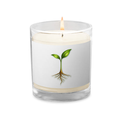 Take Root — Unscented Soy Candle — glass jar soy wax candle white front view
