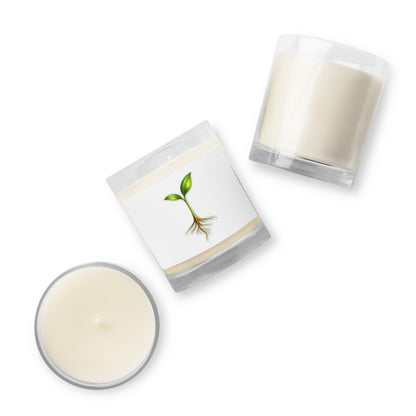 Take Root — Unscented Soy Candle — glass jar soy wax candle white front view