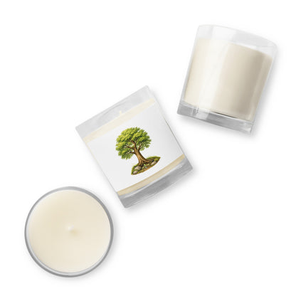 Grow — Unscented Soy Candle — glass jar soy wax candle white front view