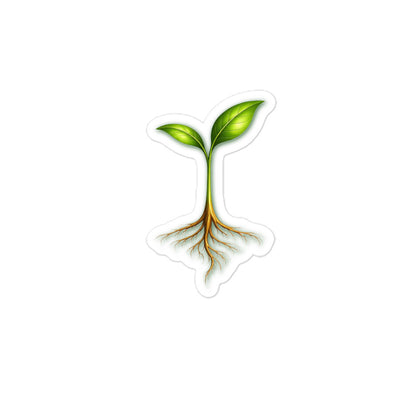 Take Root Grove growth sticker with sprout and roots symbol