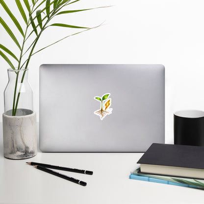 Rise Grove growth sticker, 5.5 by 5.5 inches, lifestyle view