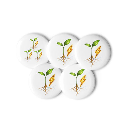 Rise — Cyber Sage Pins — set of pin buttons white 1.25 front view