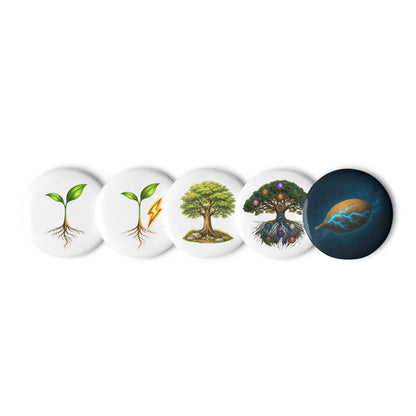 Growth Set — Cyber Sage Pins — set of pin buttons white 1.25 front view
