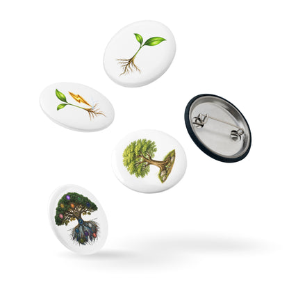Growth Set — Cyber Sage Pins — set of pin buttons white 1.25 front view