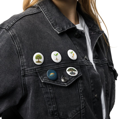 Growth Set — Cyber Sage Pins — set of pin buttons white 1.25 front view