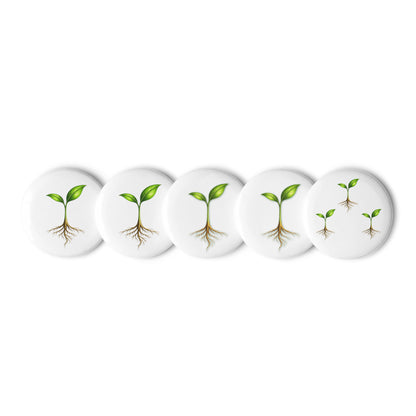Take Root — Cyber Sage Pins — set of pin buttons white 1.25 front view