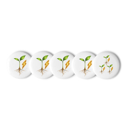 Rise — Cyber Sage Pins — set of pin buttons white 1.25 front view