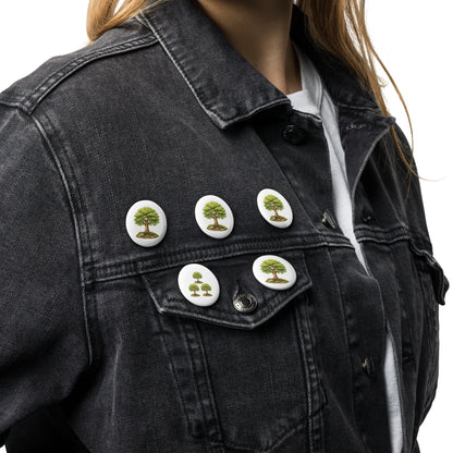 Grow — Cyber Sage Pins — set of pin buttons white 1.25 front view