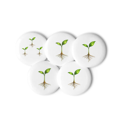 Take Root — Cyber Sage Pins — set of pin buttons white 2.25 front view