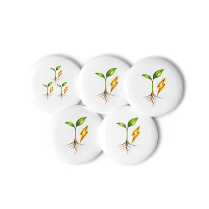 Rise — Cyber Sage Pins — set of pin buttons white 2.25 front view