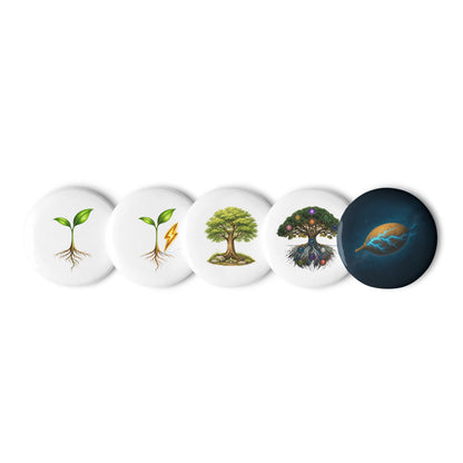 Growth Set — Cyber Sage Pins — set of pin buttons white 2.25 front view