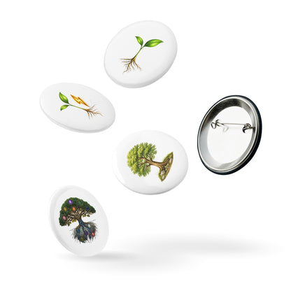 Growth Set — Cyber Sage Pins — set of pin buttons white 2.25 front view
