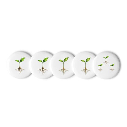 Take Root — Cyber Sage Pins — set of pin buttons white 2.25 front view