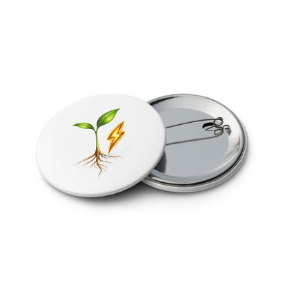 Rise — Cyber Sage Pins — set of pin buttons white 2.25 front view