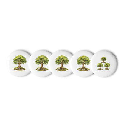 Grow — Cyber Sage Pins — set of pin buttons white 2.25 front view