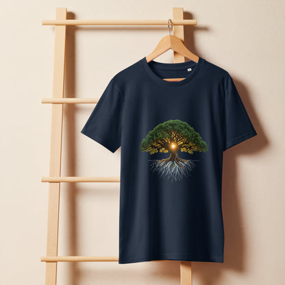 Cyber Sage Classic — Organic Cotton T-Shirt — unisex organic mid light t shirt french navy front view