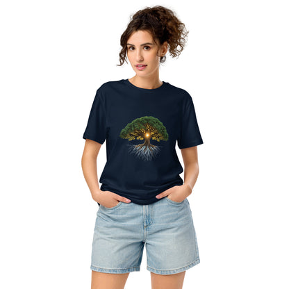 Cyber Sage Classic — Organic Cotton T-Shirt — unisex organic mid light t shirt french navy front view