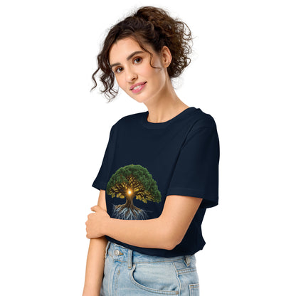 Cyber Sage Classic — Organic Cotton T-Shirt — unisex organic mid light t shirt french navy left-side view front view