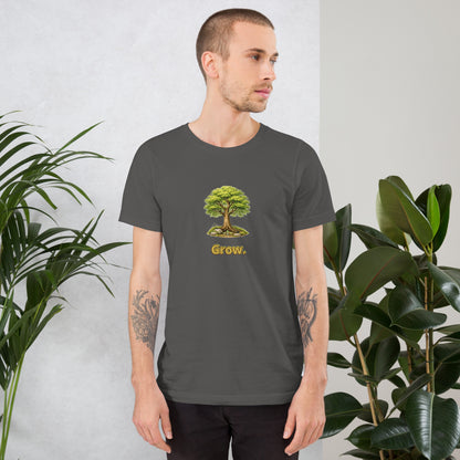 Grow — Cyber Sage Tee (Seed Series) — asphalt front view