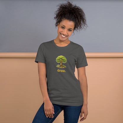 Grow — Cyber Sage Tee (Seed Series) — asphalt front view