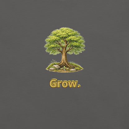 Grow — Cyber Sage Tee (Seed Series) — asphalt front view