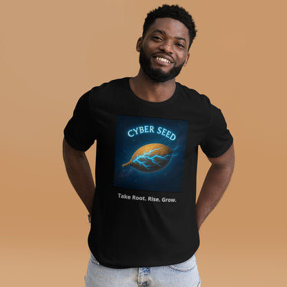 Cyber Seed Originals — Take Root. Rise. Grow. — black front view