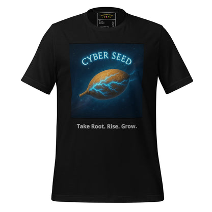 Cyber Seed Originals — Take Root. Rise. Grow. — black front view