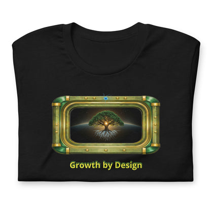 Growth by Design — Cyber Sage Tee (Black) — black front view