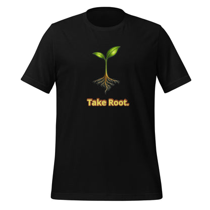 Take Root — Cyber Sage Tee (Seed Series) | Deep Forest — black front view