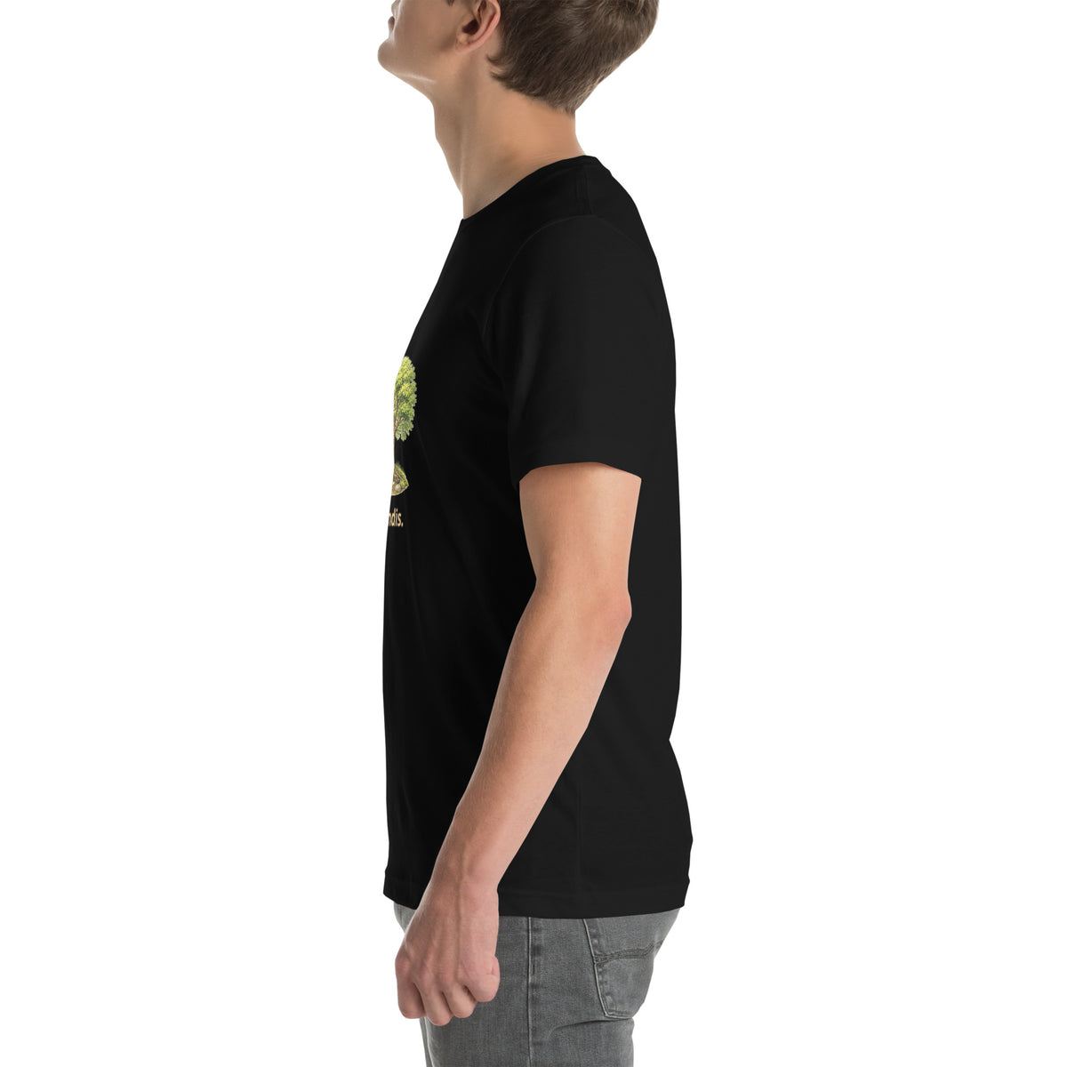 Grandis — t-shirt Cyber Sage en noir, vue de gauche