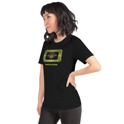 Growth by Design — Cyber Sage Tee (Black) — black left-side view front view
