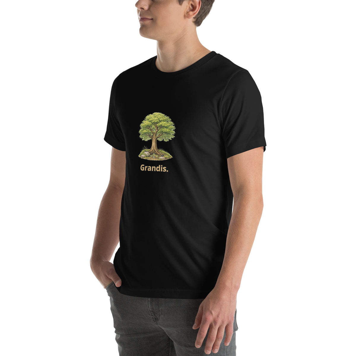 Grandis — t-shirt Cyber Sage en noir, vue avant gauche