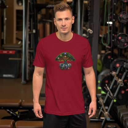 The Grove — Cyber Sage Tee (Ecosystem Series) V1 — cardinal front view