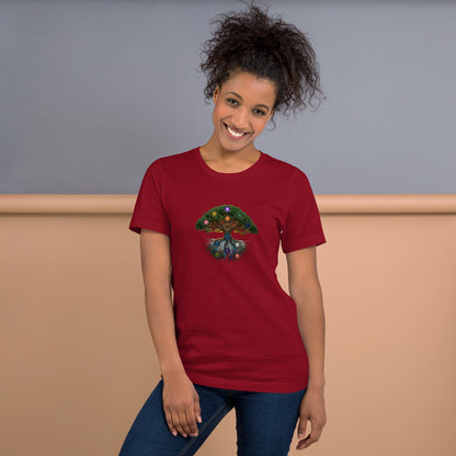 The Grove — Cyber Sage Tee (Ecosystem Series) V1 — cardinal front view