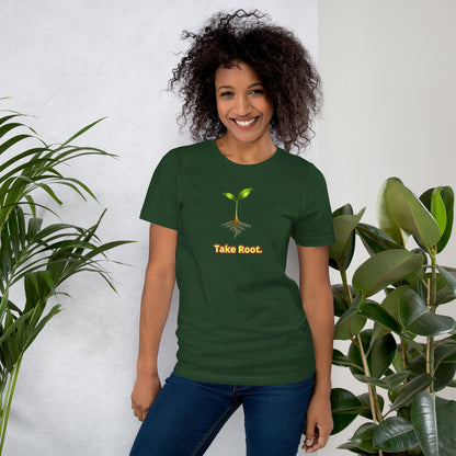 Take Root — Cyber Sage Tee (Seed Series) | Deep Forest — forest front view