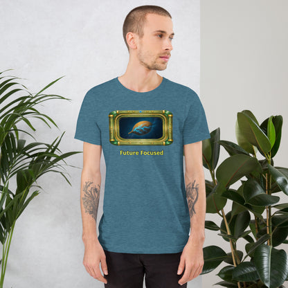Future Focused — Cyber Seed Tee (Blue) — heather deep teal front view