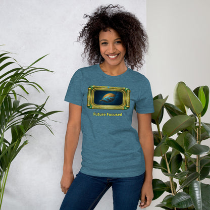 Future Focused — Cyber Seed Tee (Blue) — heather deep teal front view