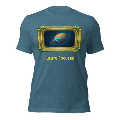 Future Focused — Cyber Seed Tee (Blue) — heather deep teal front view