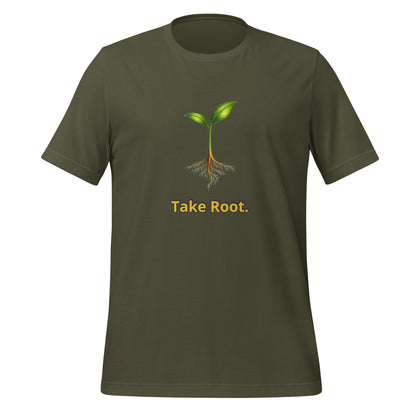 Take Root — Cyber Sage Tee (Seed Series) | Rooted Earth — military green front view