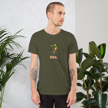 Rise — Cyber Sage Tee (Seed Series) — military green front view