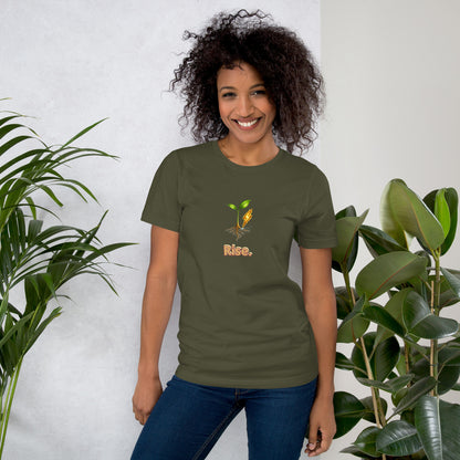Rise — Cyber Sage Tee (Seed Series) — military green front view