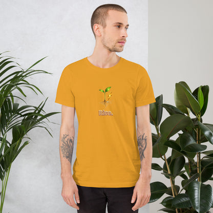 Rise — Cyber Sage Tee (Seed Series) — mustard front view